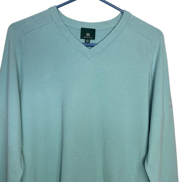 AG Adriano Goldschmied Sweater Mens M Blue V-Neck Vented Golf Preppy Green Label - Picture 4 of 11